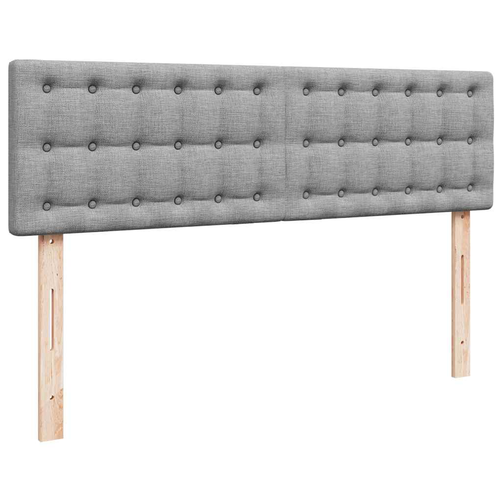 Otomanski krevet s madracem&LED svijetlosivi 140x190 cm tkanine