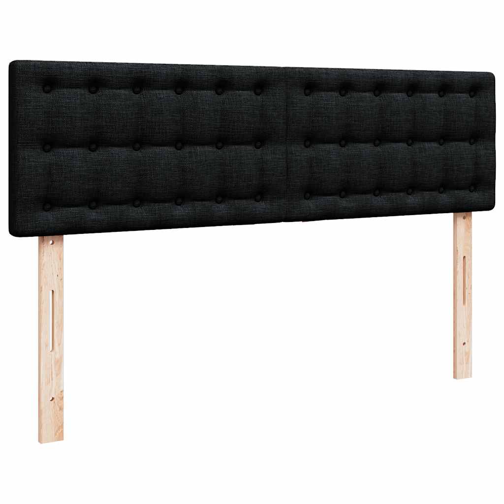Otomanski krevet s madracem i LED crni 140x190 cm tkanine