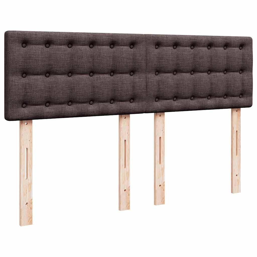 Otomanski krevet s madracem i LED tamnosmeđi 140x190 cm tkanine