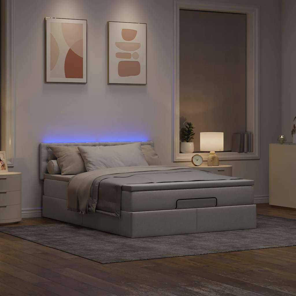 Otomanski krevet s madracem i LED diodama tupe 140x190 cm