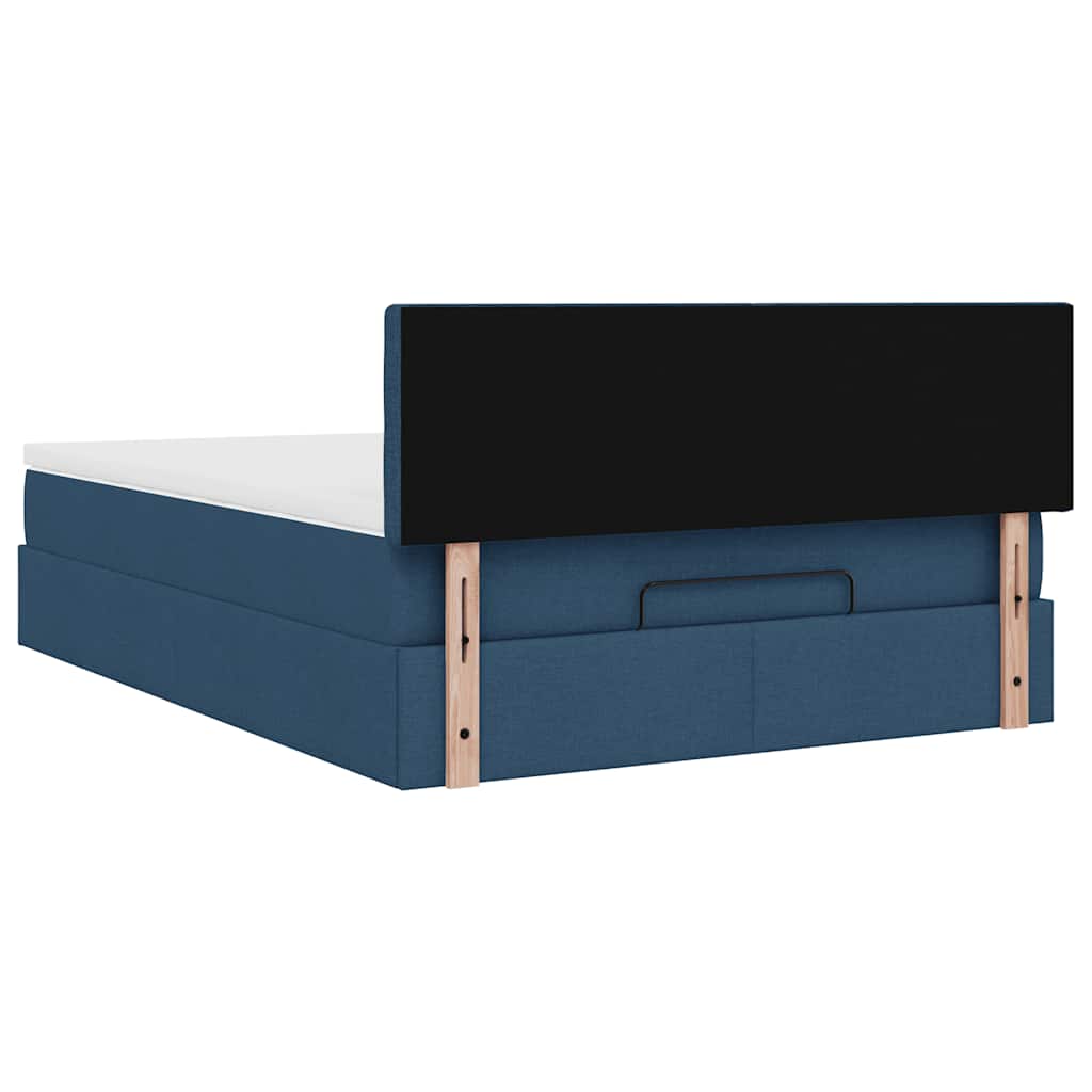 Otomanski krevet s madracem i LED plavi 140x190 cm tkanine