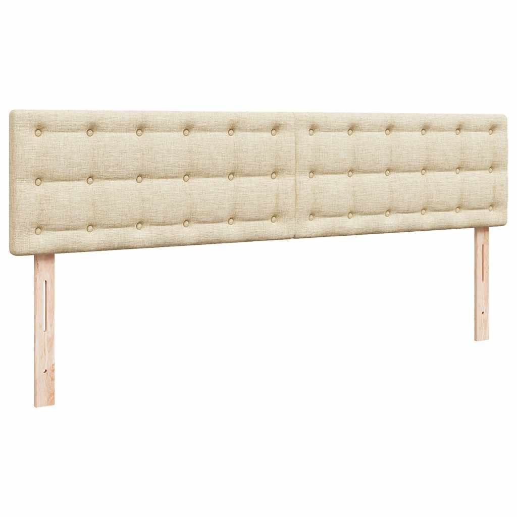 Otomanski krevet s madracem i LED krem 160x200cm tkanine