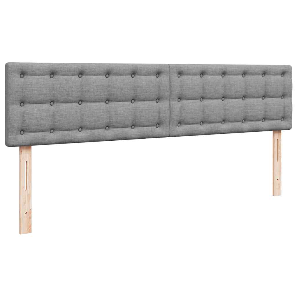 Okvir kreveta s madracima svijetlosivi 200x200cm od tkanine