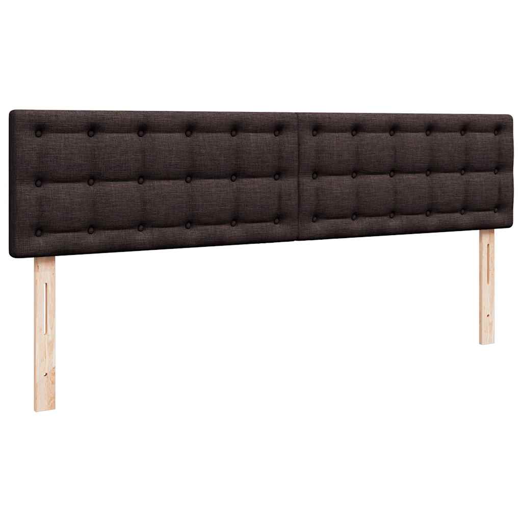 Okvir kreveta s madracima tamnosmeđi 200x200cm tkanine