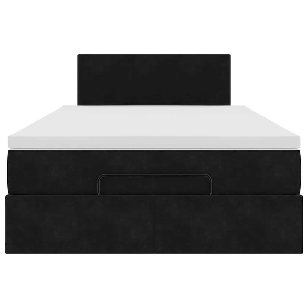 Otomanski krevet madracem i LED crna 120x190 cm baršun