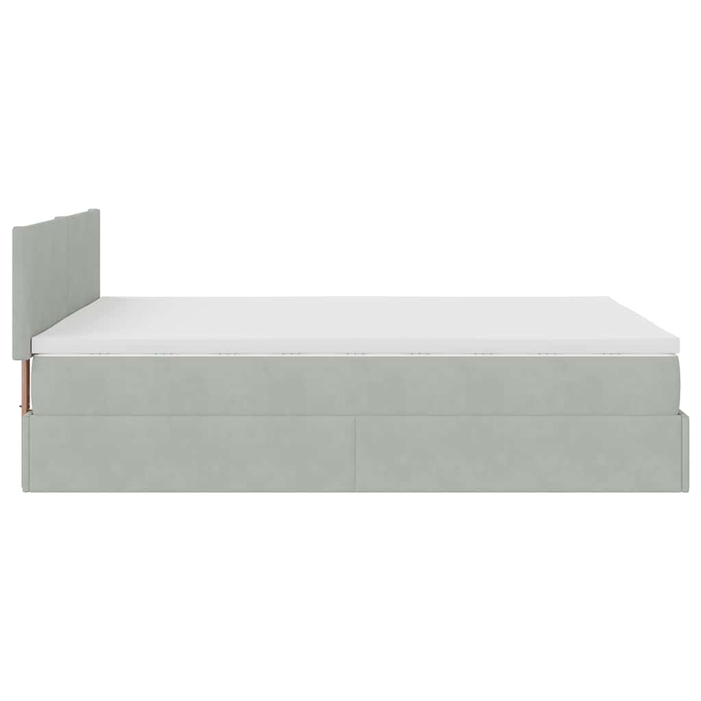 Otomanski krevet s madracem i LED 140x190 cm baršunasti