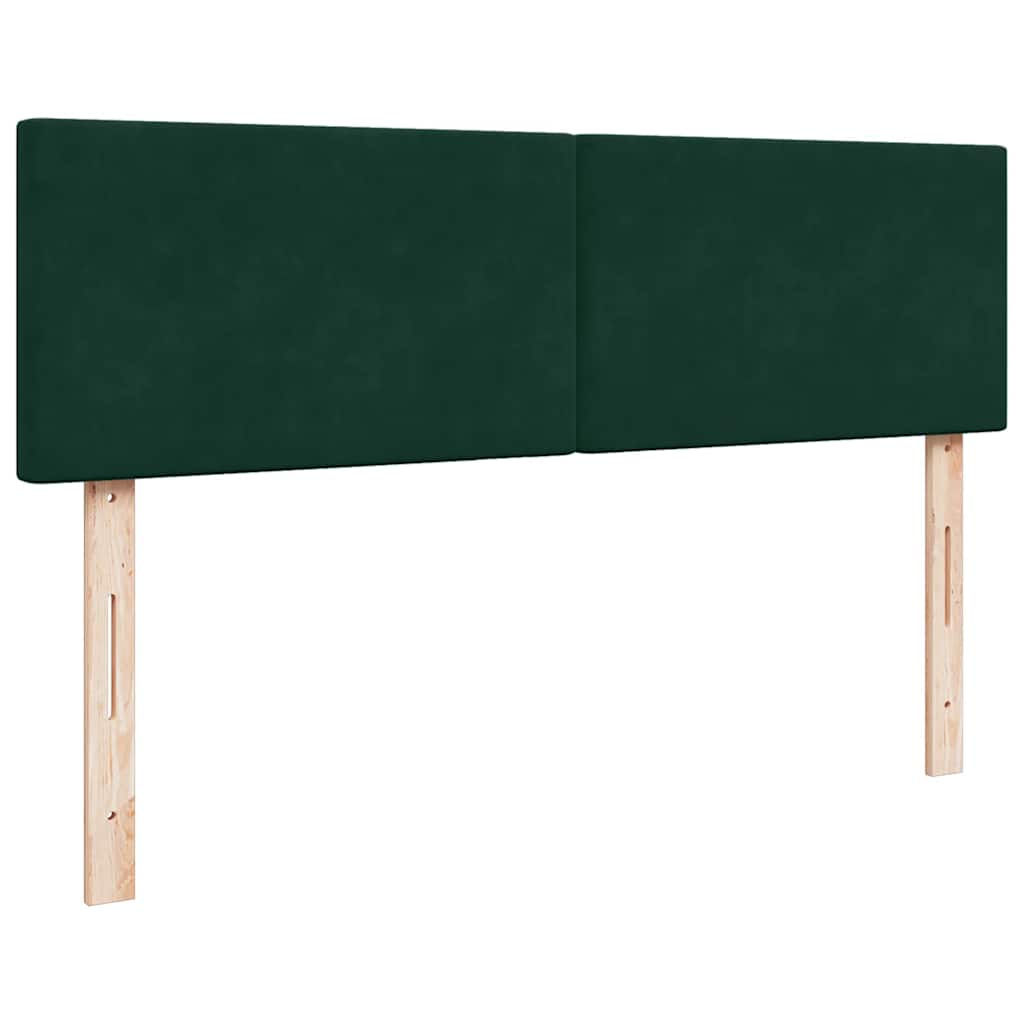 Ottoman krevet s madracem i LED diodama tamnozeleni 140x190 cm baršun