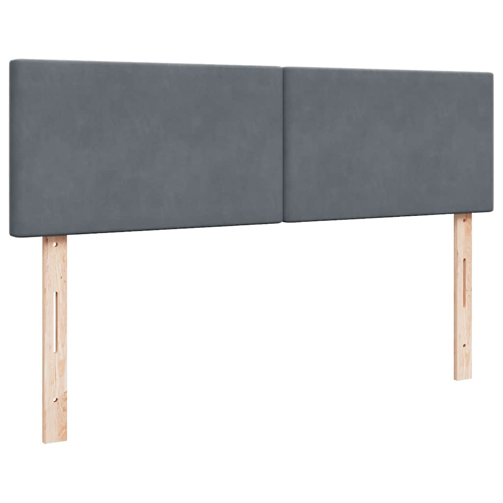 Otomanski krevet s madracem&LED tamnosivi 140x200 cm baršunasti