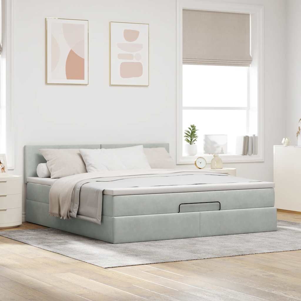 Otomanski krevet s madracem i LED 160x200 cm baršunasti