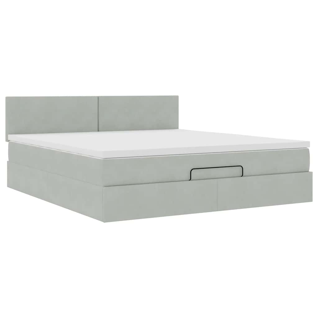 Otomanski krevet s madracem i LED 160x200 cm baršunasti