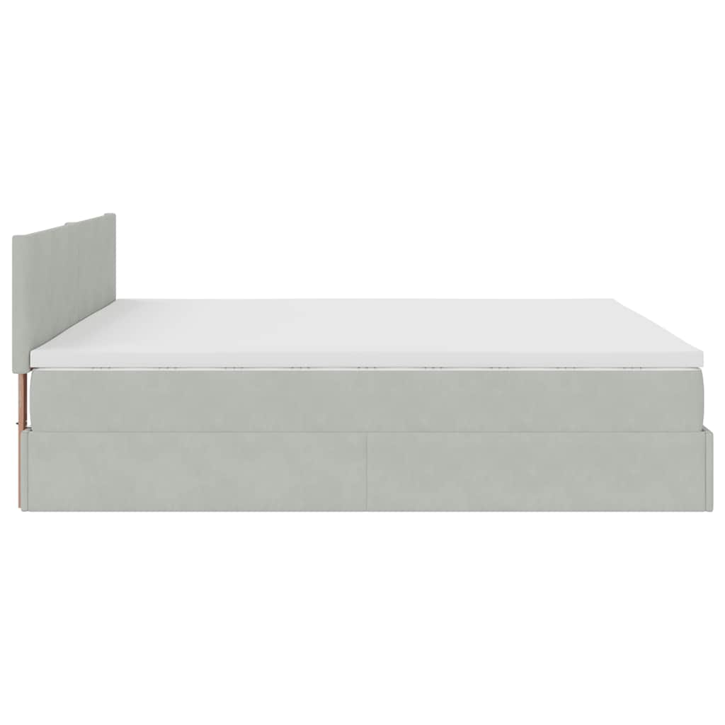 Otomanski krevet s madracem&LED 180x200cm baršunasti