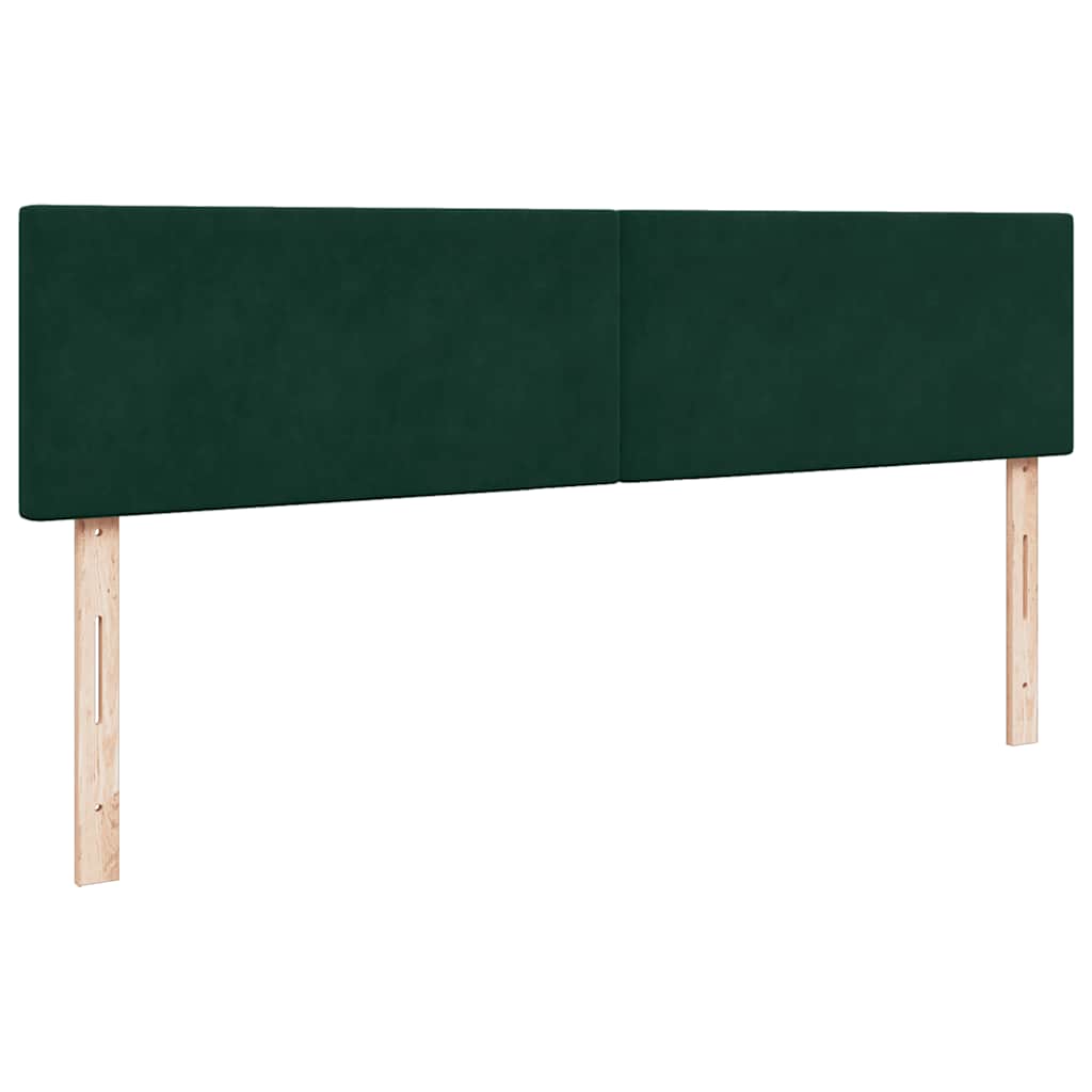 Okvir kreveta s madracima tamnozeleni 200x200cm baršunasti