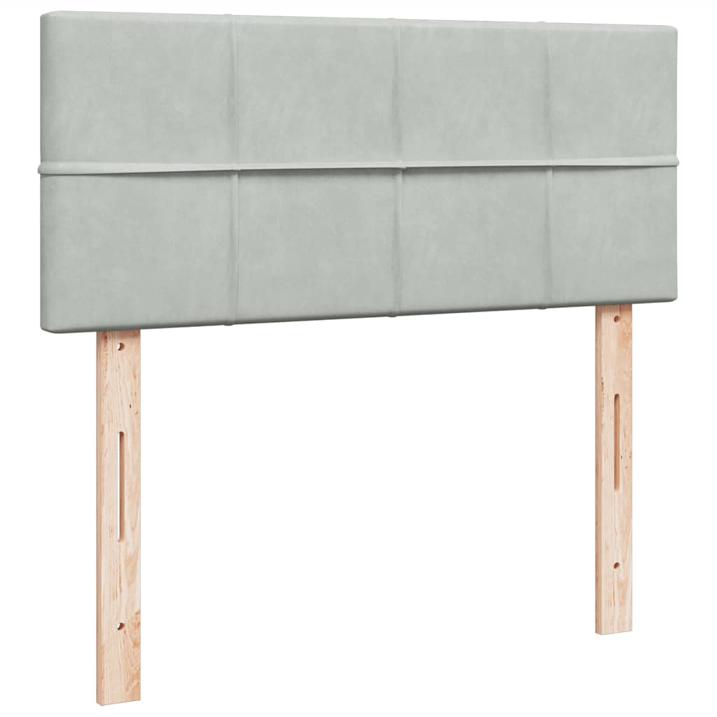 Otomanski krevet s madracem i LED svijetlosivi 120x190cm baršun