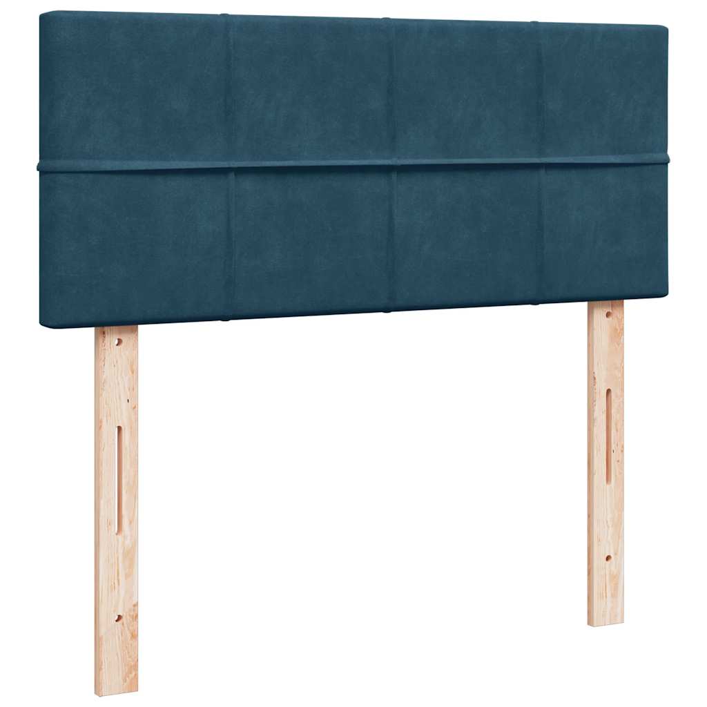 Otomanski krevet s madracem i LED tamnoplavi 120x190cm baršun