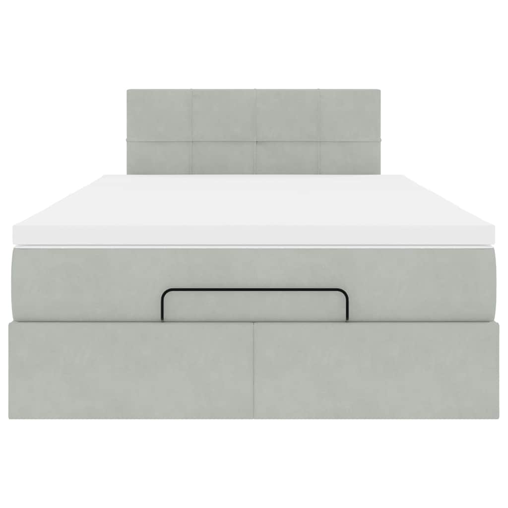 Okvir kreveta s madraca svijetlosivi 120x200cm baršunasti