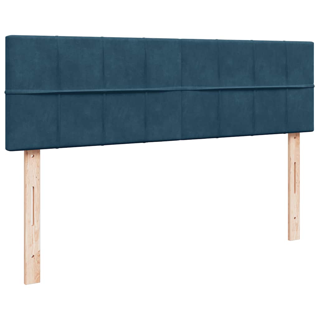 Ottoman krevet s madracem i LED diodama tamnoplavi 140x200 cm baršun