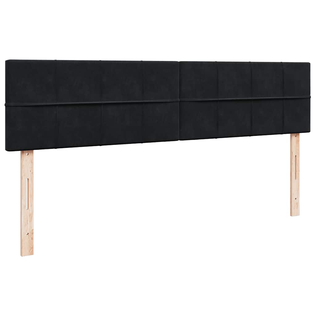 Otomanski krevet s madracem i LED crni 180x200cm baršunasti