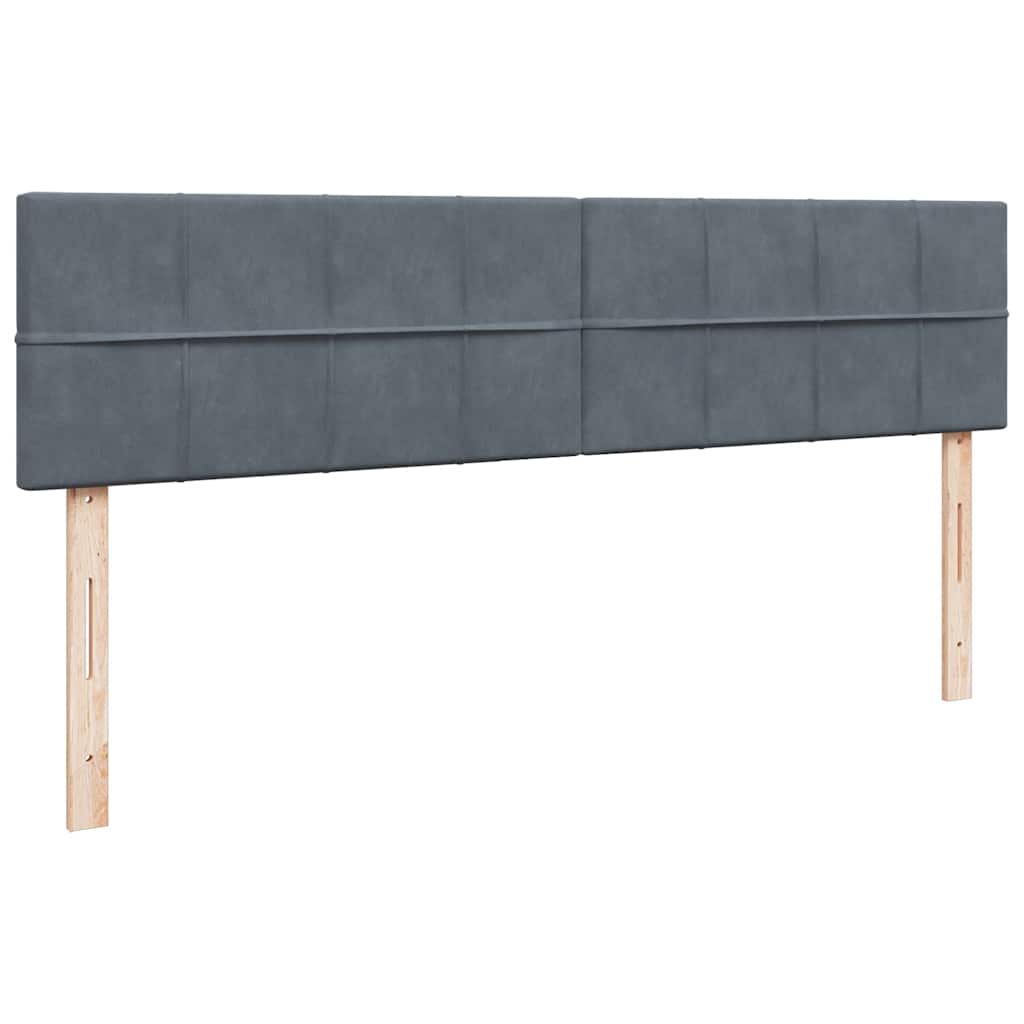 Okvir kreveta s madracima tamnosivi 200x200cm baršunasti