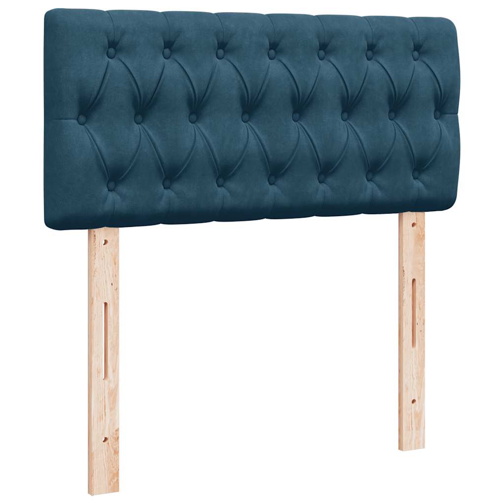 Otomanski krevet s madracem i LED tamnoplavi 80x200cm baršun