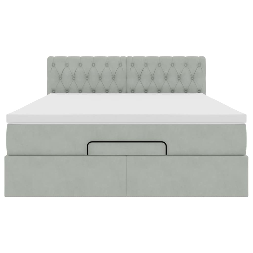Otomanski krevet s madracem i LED 140x190 cm baršunasti