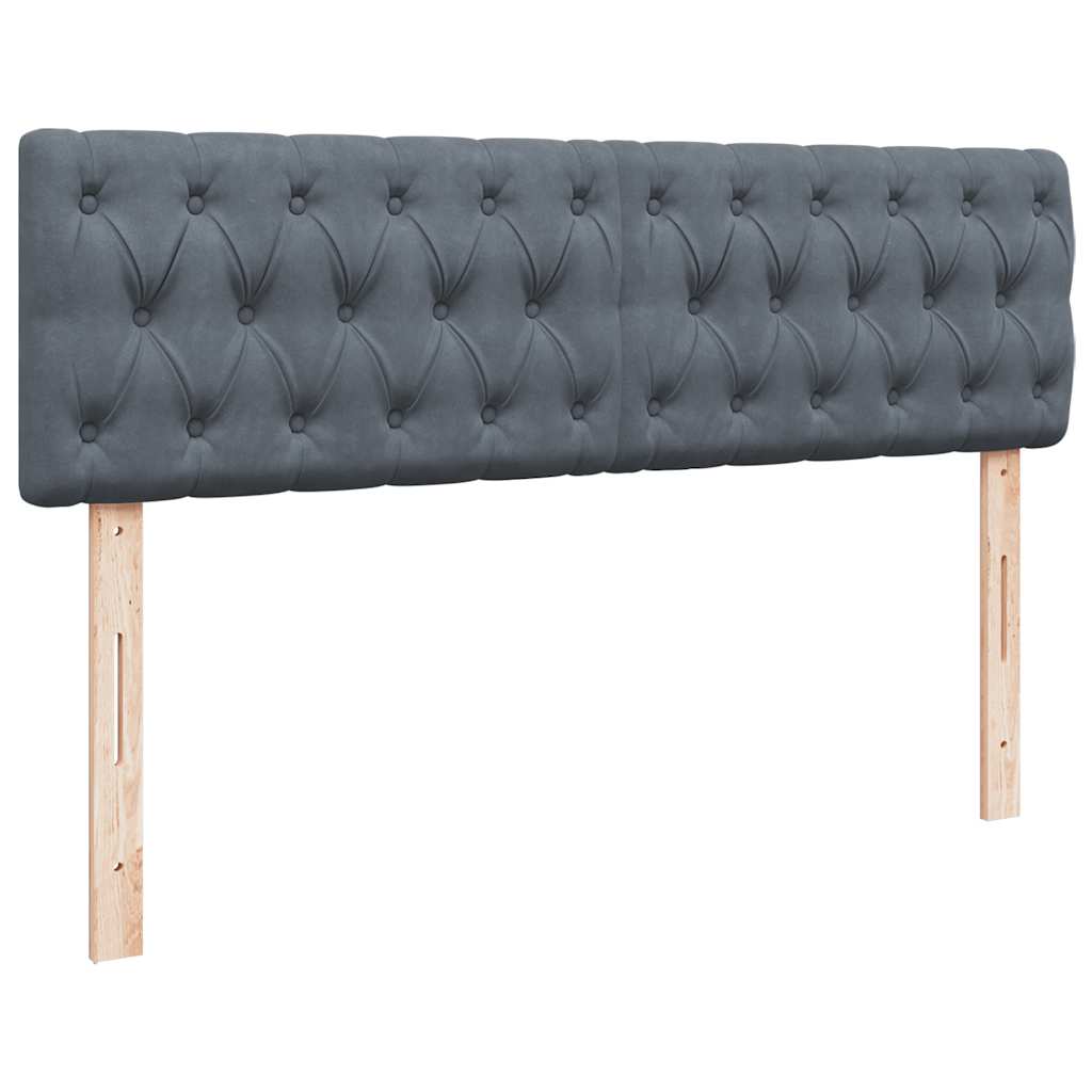 Otomanski krevet s madracem&LED tamnosivi 140x190 cm baršunasti