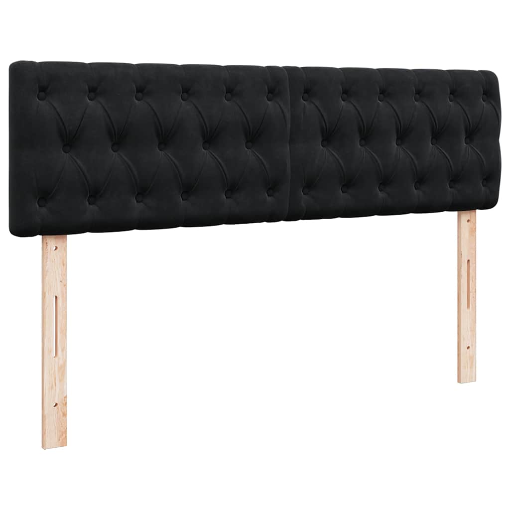 Otomanski krevet s madracem&LED crni 140x190 cm baršunasti