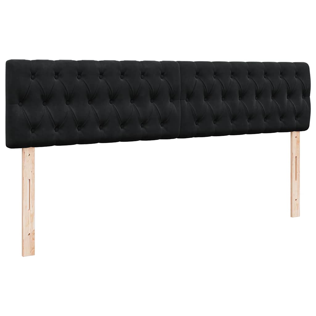 Otomanski okvir kreveta s madracima crni 200x200cm baršunasti