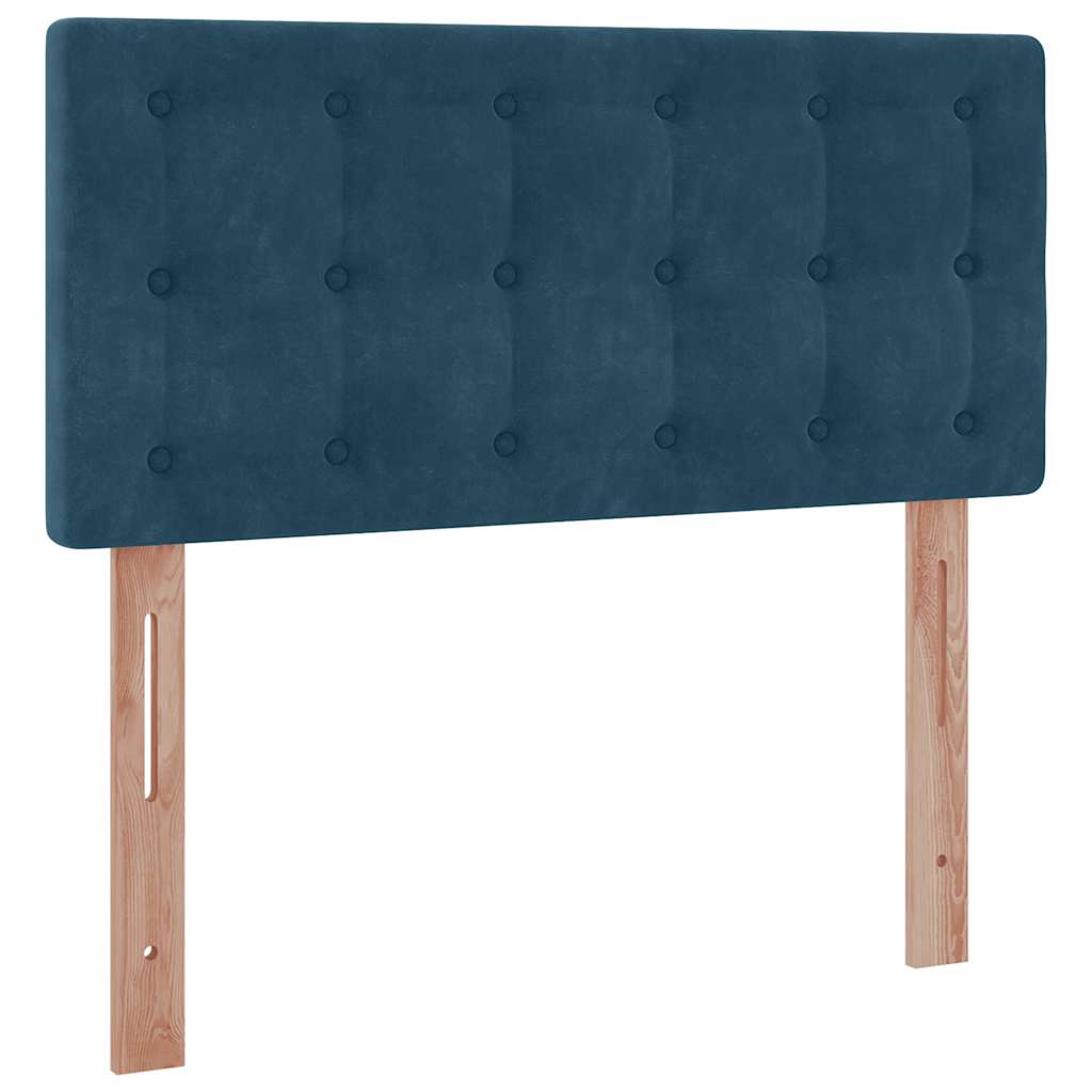 Otomanski krevet s madracem i LED tamnoplavi 80x200cm baršun
