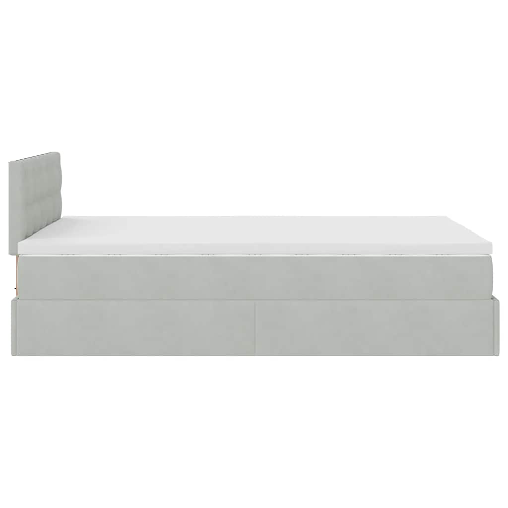 Otomanski krevet s madracem i LED svijetlosivi 120x190cm baršun