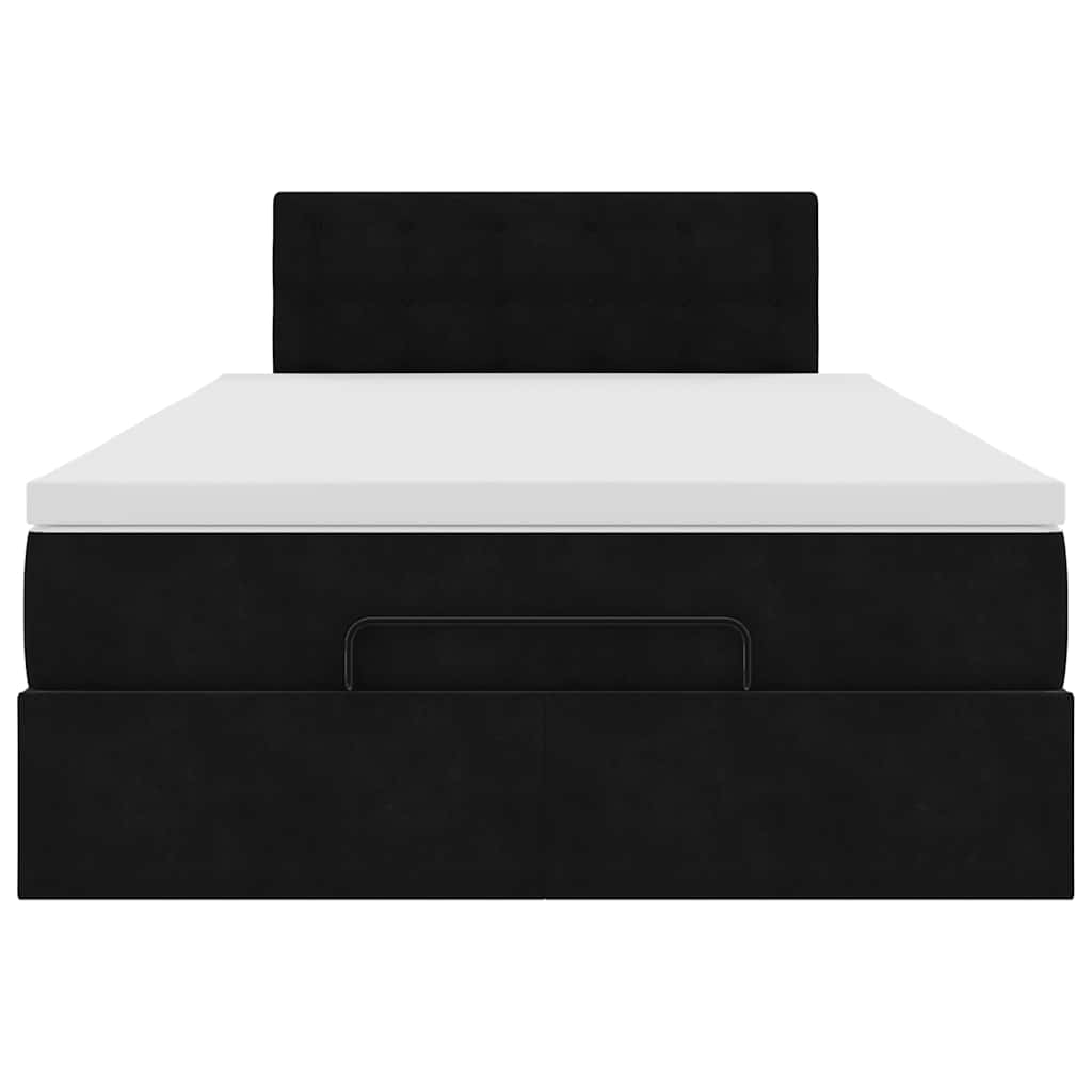 Otomanski krevet madracem i LED crna 120x190 cm baršun