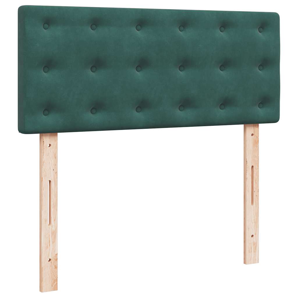 Otomanski krevet s madracem i LED tamnozeleni 120x190cm baršun