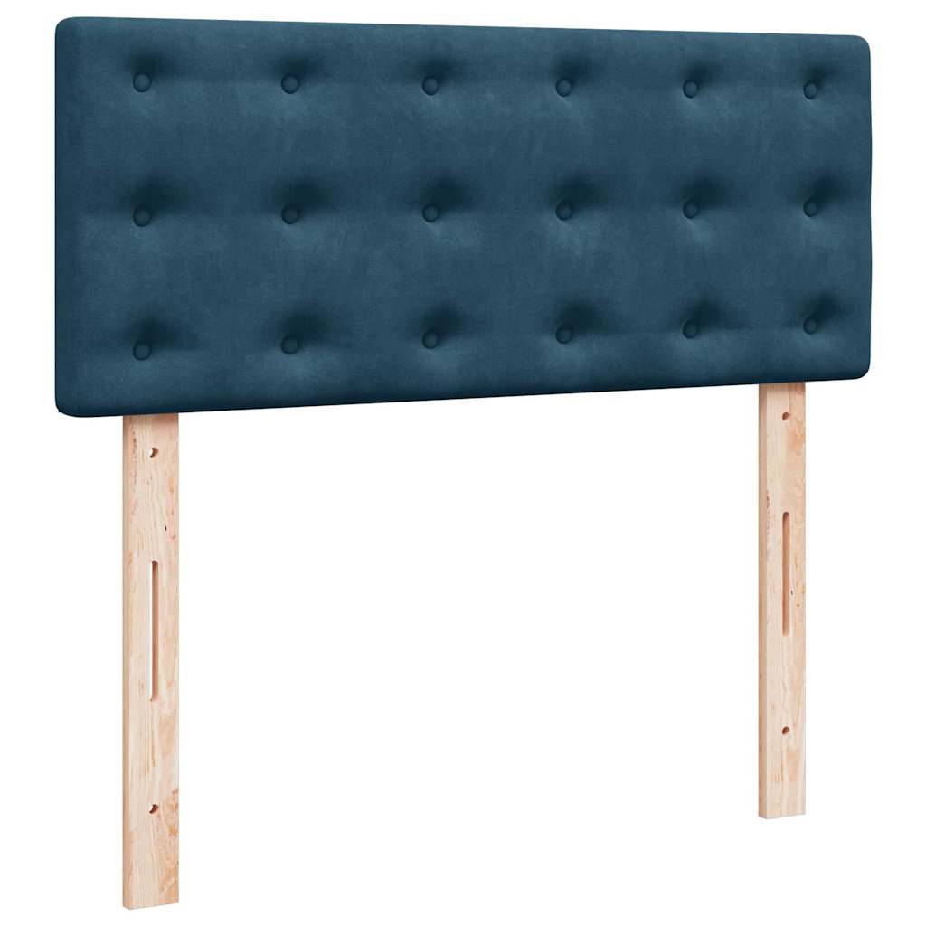 Otomanski krevet s madracem i LED tamnoplavi 120x190cm baršun