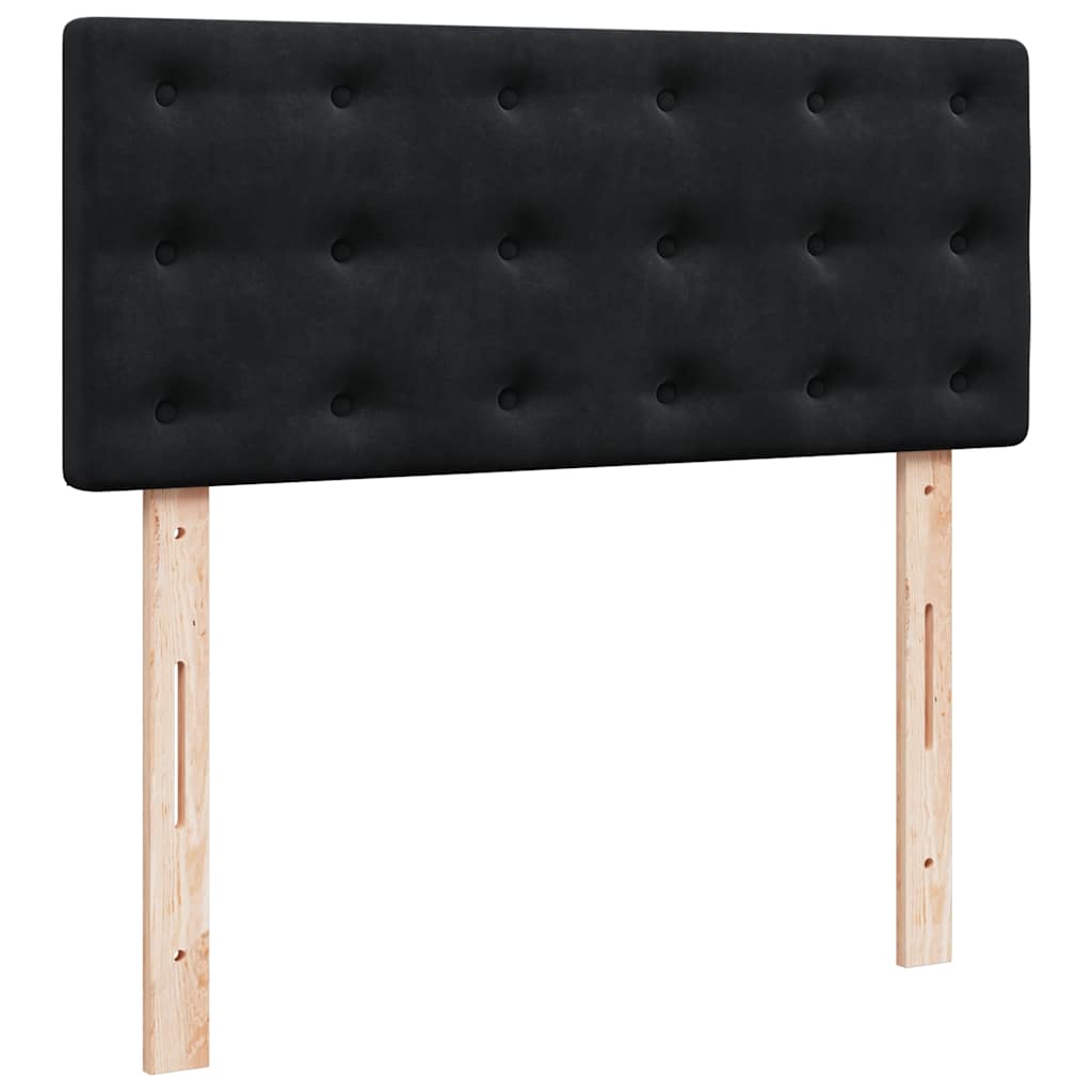 Otomanski krevet s madracem&LED crni 120x200cm baršunasti