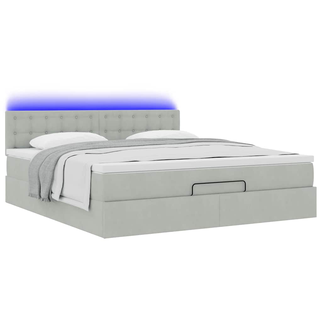 Otomanski krevet s madracem&LED 160x200 cm baršunasti
