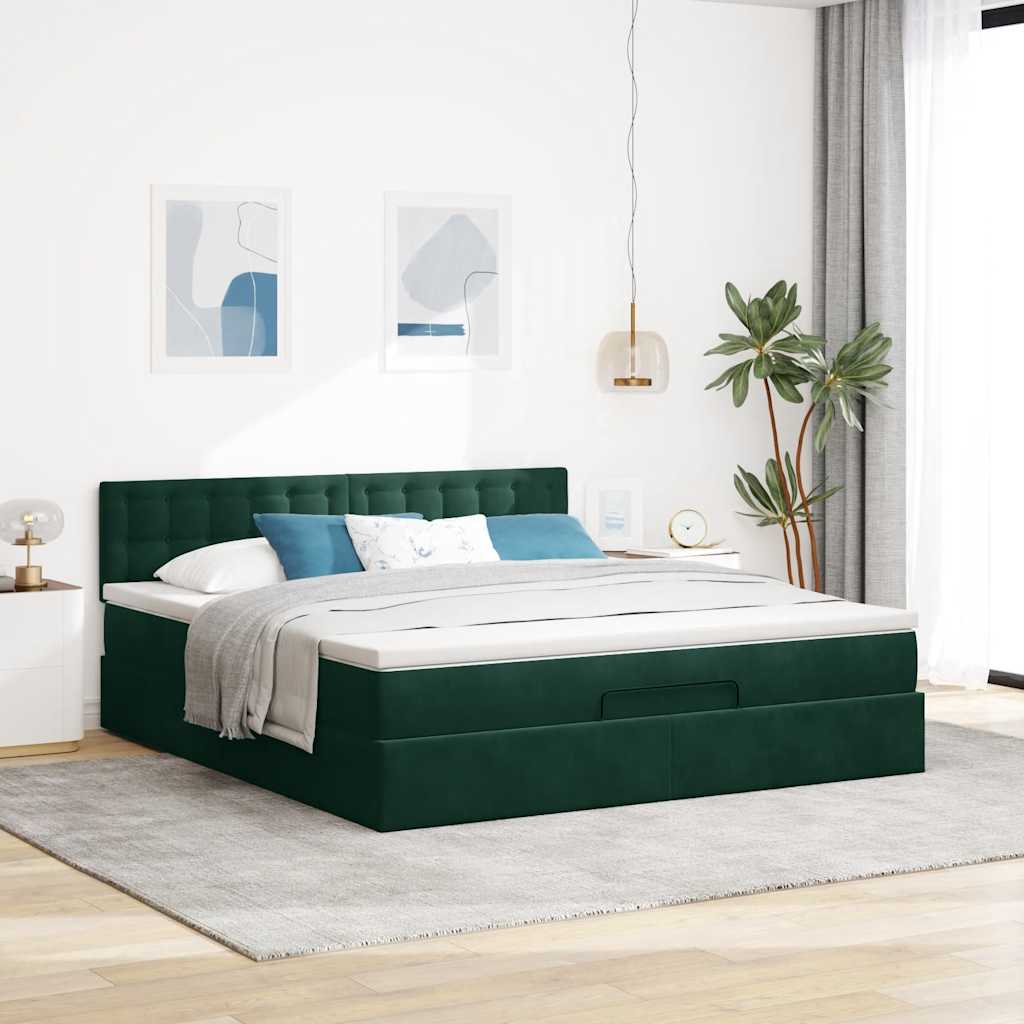 Otomanski krevet s madracem i LED 160x200 cm baršunasti