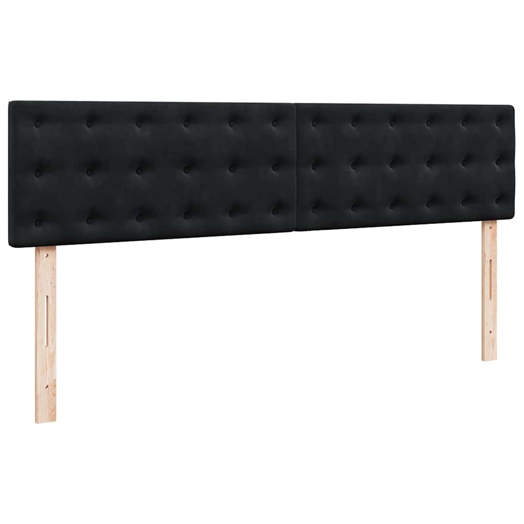 Otomanski krevet s madracem i LED crni 180x200cm baršunasti