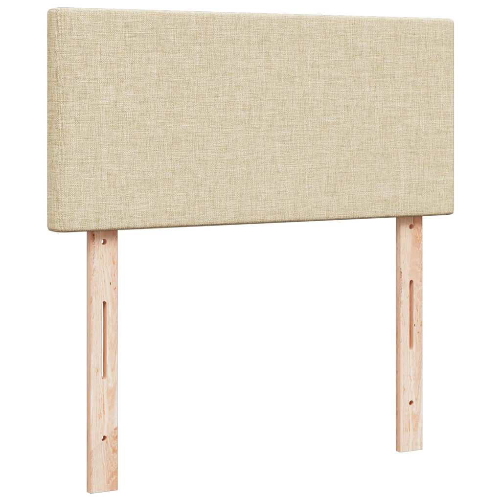 Otomanski okvir kreveta s madracima krem 200x200cm od tkanine