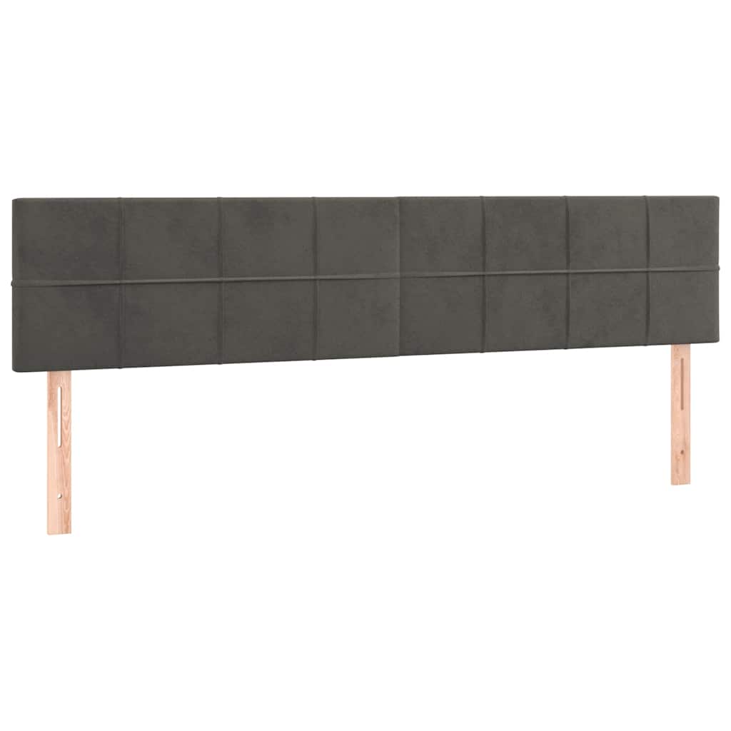 Okvir kreveta s madracima tamnosivi 200x200cm baršunasti