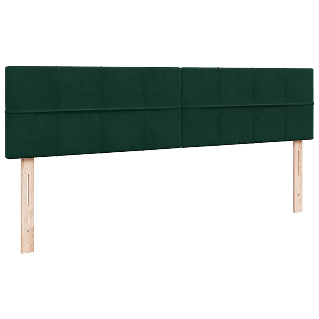 Okvir kreveta s madracima tamnozeleni 200x200cm baršunasti