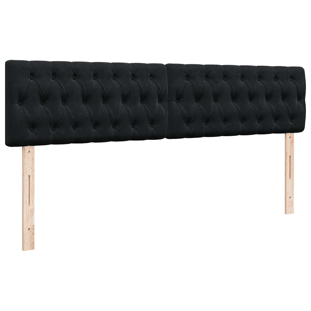 Okvir kreveta s madracima crni 160x200cm baršunasti