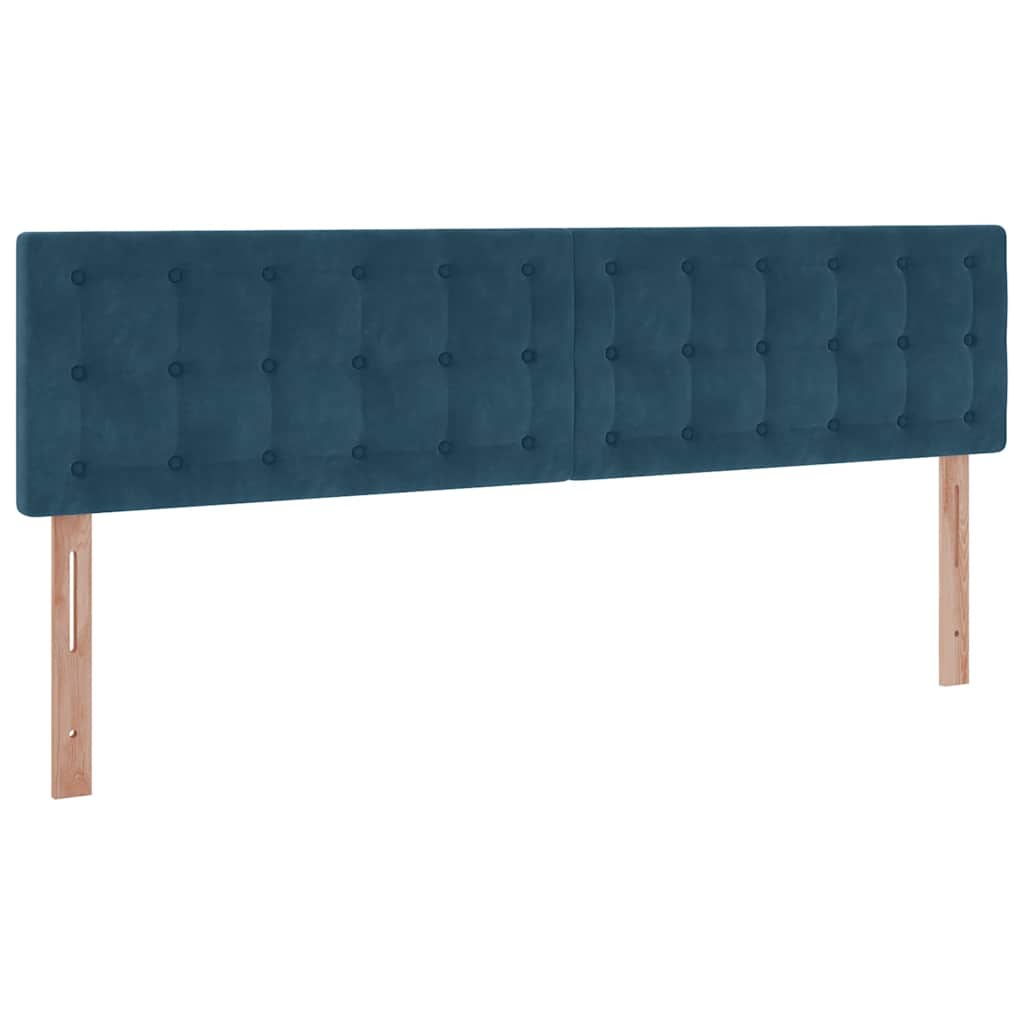 Otomanski okvir kreveta s madracima plavi 200x200cm baršunasti