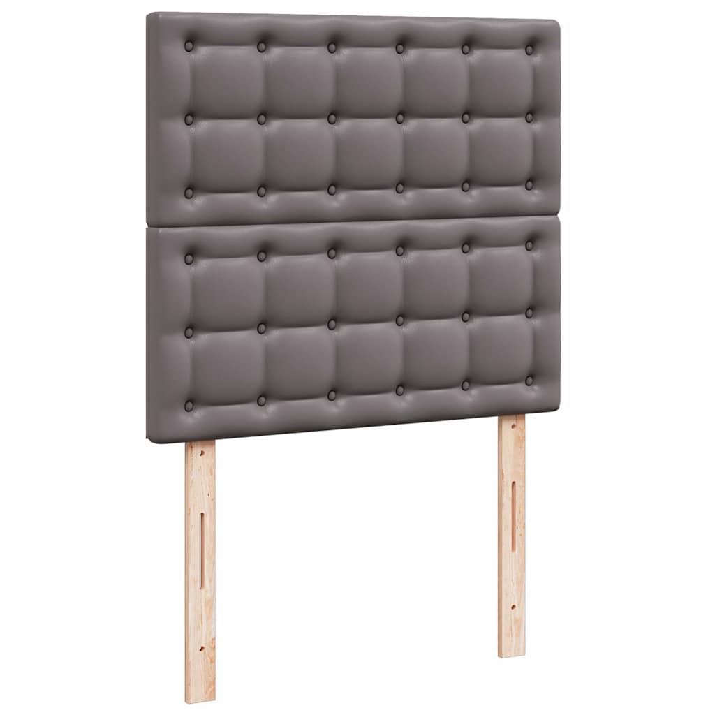 Otomanski krevet s madracem sivi 90x190cm umjetna koža