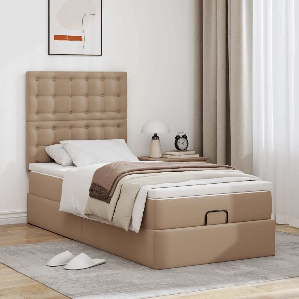 Otomanski krevet s madracem cappuccina 90x190cm umjetna koža