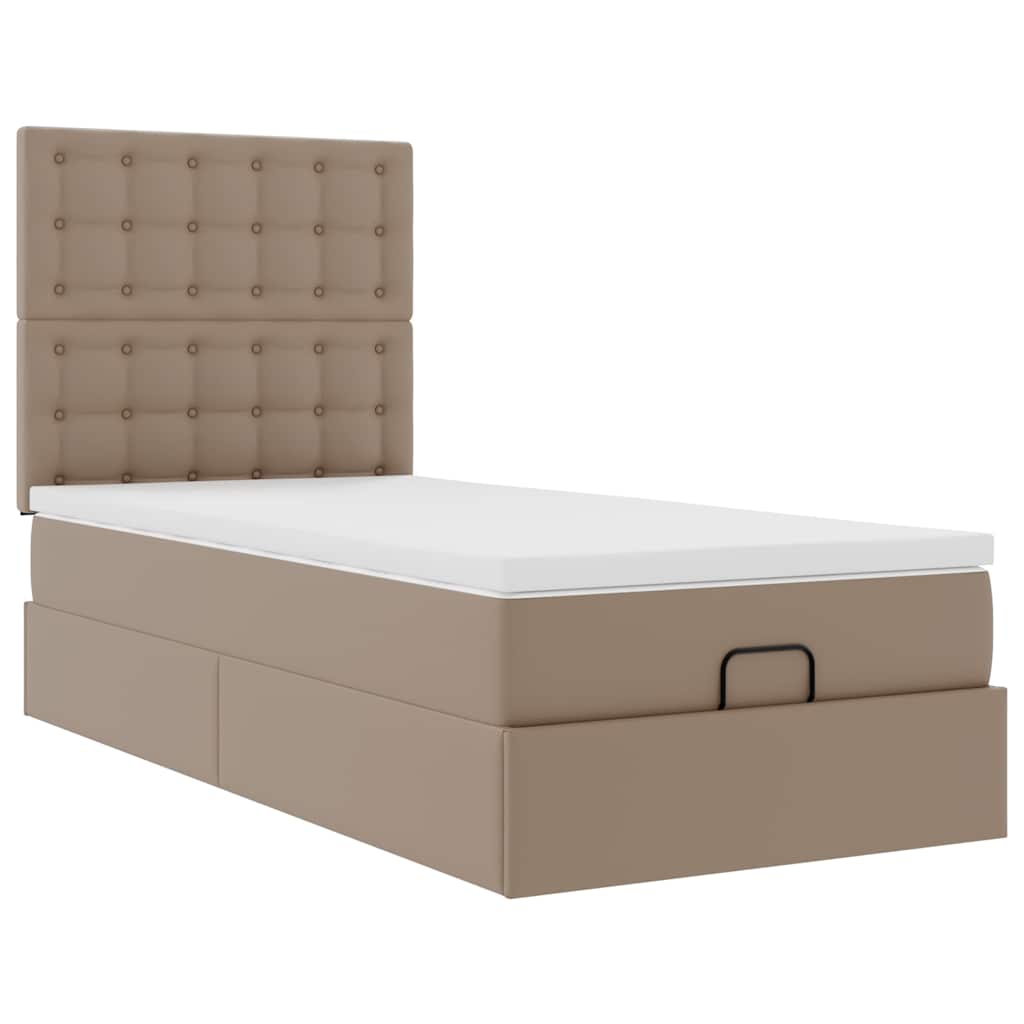Otomanski krevet s madracem cappuccina 90x190cm umjetna koža