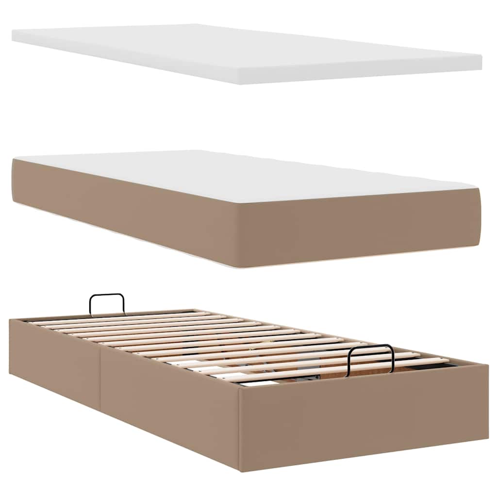 Otomanski krevet s madracem cappuccina 90x190cm umjetna koža