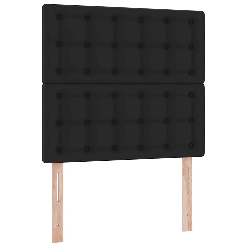Otomanski krevet s madracem crni 90x200 cm umjetna koža