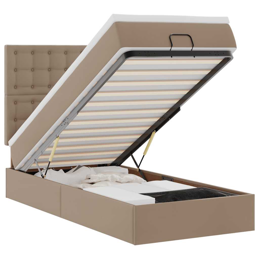 Otomanski krevet s madracem cappuccina 90x200cm umjetna koža
