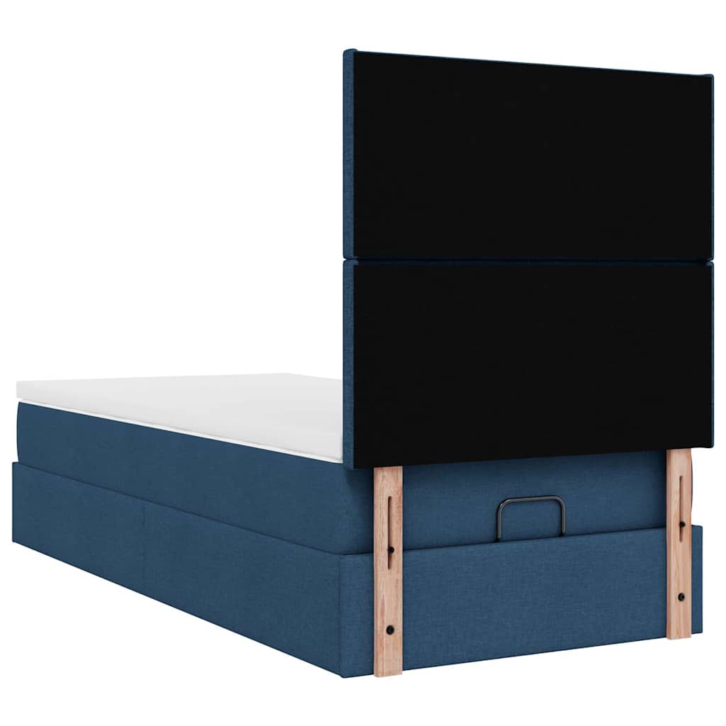 Otomanski krevet s madracem plavi 100x200 cm tkanine
