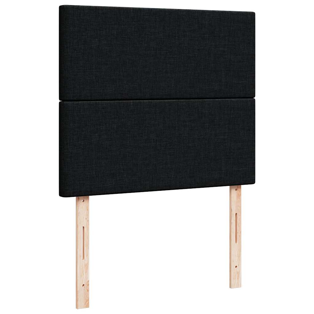 Otomanski krevet s madracem crni 120x190 cm tkanine