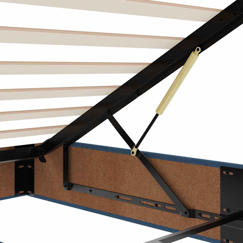 Otomanski krevet s madracem plavi 120x200 cm tkanine